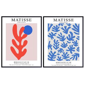 Matisse Poster Set, 8x10 - Abstract Wall Decor - Mid-Century Modern Decor - Minimalist Wall Art - Gallery Wall Art- Matisse Wall Art - Henri Matisse Print - Aesthetic Pictures - Blue Minimal Wall Art