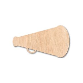 Megaphone Unfinished Wood Cutout - Cheerleader Cutouts for Cheer Megaphone Decorations - Perfect for Parties, Sports Events, and School Spirit Celebrations (5mm Plywood, 16")