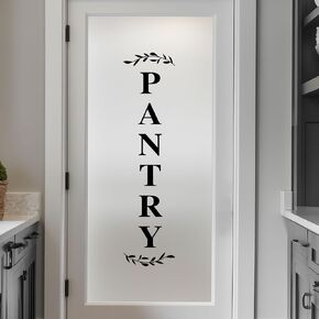 Pantry Room Decal, Kitchen Pantry Sticker, Food Pantry Door Vinyl Decal, Kitchen Pantry Door Sign, Farmhouse Kitchen Decor (27.5 x 6.6 in, Black)