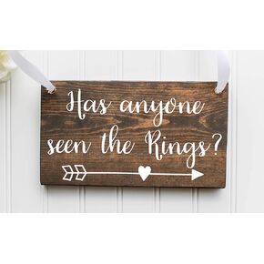 Ring Bearer- Flower Girl- Handmade Wedding Signs (Has Anyone Seen The Rings)