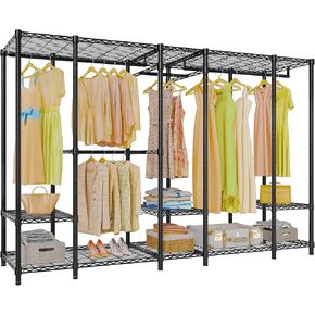 VIPEK V50i Extra Large Portable Closet Rack Bedroom Armoire Freestanding Wardrobe Closet, Heavy Duty Clothes Rack Multi-Functional Metal Clothing Rack for Hanging Clothes, Max Load 1300lbs, Black in Kuwait