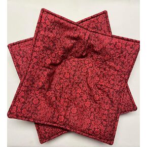 Two Large Red Plate Cozies, Red Plate holders, 210