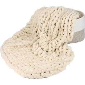 Chunky Knit Blanket, Handmade Rope Knot Soft Bed Throw Blanket, Soft Chenille Yarn Braided Crochet Blanket for Couch Bed Sofa (Graphite, 50"x60")