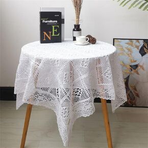 White Crochet Doilies Rectangle Tablecloths Vintage Lace Handmade Cotton Table Doilies for Wedding Praty Home Birthday Kitchen Decoration