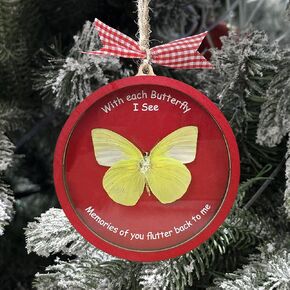 Butterfly Ornaments Hanging Wooden Christmas Tree Thanskgiving Memorial Decoration Remembrance Handmade Gifts for Loss of Loved One Bereavement Gift Ideas Sympathy Gift Decor Home Room OB-37-DO