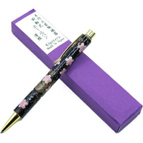 Japanese tradition Handmade Pottery crafts Ball-point pen to turn Sakura tree pattern of the Brown star CLK_CTP_255