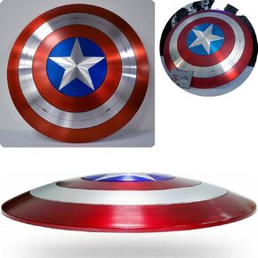 Captain Shield Metal, Stainless Steel Rust free, Series, Captain Premium Role Play Shield, Adult Fan Costume & Collectible, Wall Decor, Leather Grip. Full Size