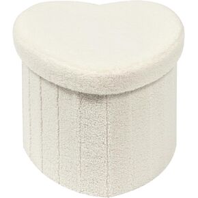 B FSOBEIIALEO Storage Ottoman Cube, Flowers Shaped Ottomans with Storage Foot Stool Footrest for Lving Room, Boucle Ottoman Seat for Dorm Room,Faux Teddy Fur, Green 12.6"x12.6"x12.6"