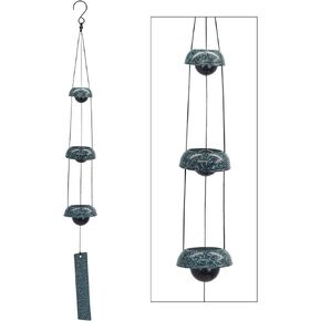 Bell Wind Chimes , Temple wind bell, Red Copper Wind Chimes with 5 Bells, Feng Shui Wind Chime for Home Yard Outdoor Decoration, A Great Memorial Wind Chime for Someone Who Loves Peace Red Copper
