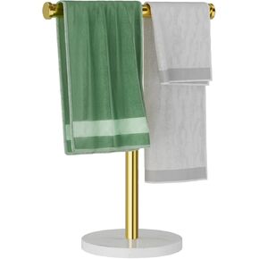 Towel Rack,T Shape Freestanding Towel Racks for Bathroom,Organizer Countertop Hand Towels Stand,Kitchen Vanity Marble Plinth Towel Holder,304 Stainless Steel Towel Bar（Brushed Nickel）