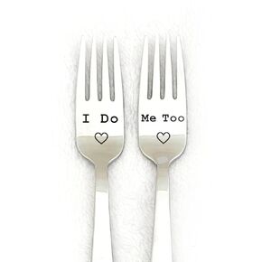 Wedding Cake Fork Set for Bride and Groom, 2 Pieces