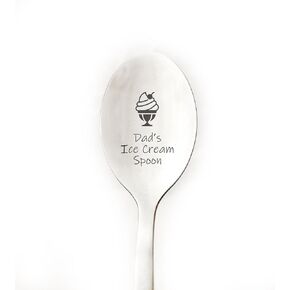Dad's ice cream spoon, gift for dad, engraved Ice cream spoon, fathers day gift ideas, engraved dessert spoon, unique gift for dad, father gift