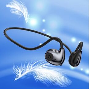 Swimming Headphones Bone Conduction Open Ear Headset MP3 Player Built-in 32G Memory IP68 Underwater Waterproof Stereo Bluetooth Earphone LED Screen for Driving Bicycling Running Skiing-S10 Green