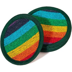 Round Hemp Coasters - Table Coasters - Coaster Pads for Drinks - Heat Resistant, Thick & Durable Handmade in Nepal - Set of 5