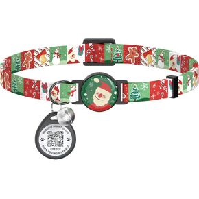 طوق للقطط مع أجراس، طوق للقطط مع مشبك أمان قابل للفصل، طوق للقطط خفيف الوزن قابل للتعديل بعرض 0.4 بوصة، علامة رمز الاستجابة السريعة للقطط، طوق للقطط مع علامة تعريف للقطط (أسود، مخلب القط) in Kuwait