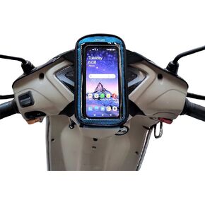 JETLIFE Phone Holder Mount for Moped Vespa Electric Scooter, Handlebar Mount Cell Phone Holder (Carbon Black)