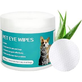 Pet Eye Wipes for Cats and Dogs, Dog Eye Wipes, Eye Wipes for Dogs, Pet Eye Wipes for Remove Tear Stain, Eye Debris, 100 Count