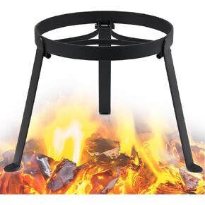 Campfire Tripod for Cooking, Heavy Duty Campfire Cooking Equipment, Outdoor Fire Pit Stand, Portable Cast Iron Camping Open Fire Tripod Grill for Cooking Dutch Oven, Lodge, Firepit