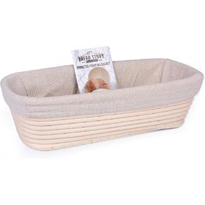 (14x6 inch) Oval Proofing Basket Set by Bread Story Oval Banneton Brotform Handmade Unbleached Natural Cane Bread Baking Kit with Cloth Liner - Course Discount Coupon