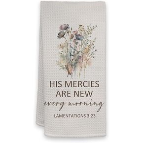 So Very Thankful Incredibly Grateful Unbelievably Blessed Christian Decorative Kitchen Dish Towels, Positive Religious Bible Verse Hand Towels Tea Towel for Bathroom Kitchen Decor 16×24 Inches