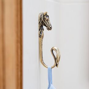 Horse (mini) decorative hanging metal wall hook. Handmade. For Kitchen Living Room Bathroom Bars Hotels. Rack hangers for hanging Coats Towels Keys Hats Purse Backpacks. Unique design. Brass