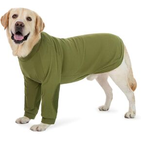 Dog Recovery Suit for Front Legs, Stretchy Fleece Dog Recovery Suit Prevent Licking Elbow Leg Wounds Cone Alternative,Soft Dog Front Leg Surgery Recovery Shirt (Avocado Green, X-Large)