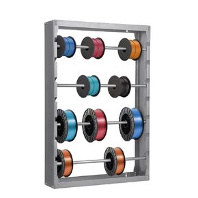 Wire Spool Rack Wall Mounted Wire Spool Holder 4 Adjustable Rod Cable Rack Ribbon Holder Organizer Rack for Ribbon, Filament, Automotive Wiring Storage