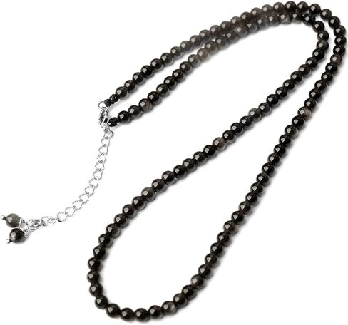 Handmade Natural Genuine Gemstone Beaded Choker Necklace For Women-Healing Stones Jewelry Gift for Ladies -Stainless Steel Clasp Closure (18, Moss Agate) in Saudi Arabia