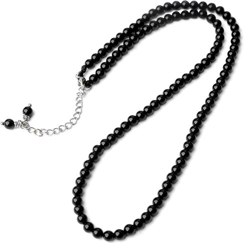 Handmade Natural Genuine Gemstone Beaded Choker Necklace For Women-Healing Stones Jewelry Gift for Ladies -Stainless Steel Clasp Closure (18, Moss Agate) in Saudi Arabia