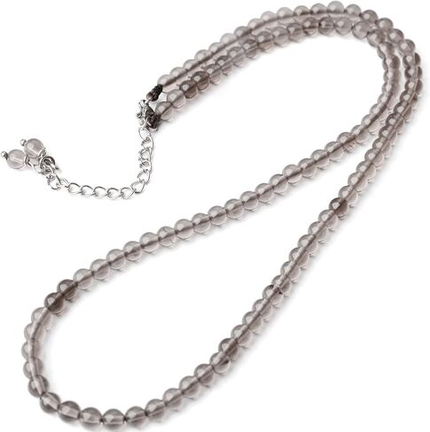 Handmade Natural Genuine Gemstone Beaded Choker Necklace For Women-Healing Stones Jewelry Gift for Ladies -Stainless Steel Clasp Closure (18, Moss Agate) in Saudi Arabia