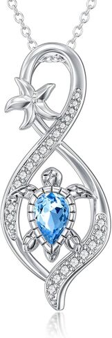 Turtle/Red Cardinal/Dove/Coconut Tree Necklace for Women 925 Sterling Silver Cross Pendant Crystal Mother Daughter Necklace Jewelry Gifts in Saudi Arabia