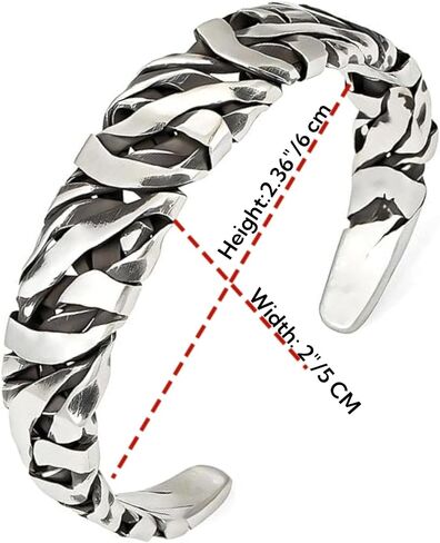 Handmade 925 Sterling Silver Bangle Bracelet For Men Women Wide Band Chunky Bangle Bracelet Irregular Cuff Bangle Men's Retro Bracelet Open Adjustable Cuff Bangle For Men Vintage Statement Bangles in Saudi Arabia