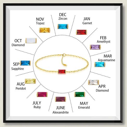 Birthstone Bracelets for Women Girls, Dainty 18K Gold Plated Non Tarnish Trendy Simple Cubic Zircon Adjustable Bracelet Jewelry Gifts for Her Mom Wife Girlfriend (November(Citrine)) in Kuwait