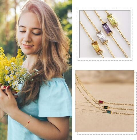 Birthstone Bracelets for Women Girls, Dainty 18K Gold Plated Non Tarnish Trendy Simple Cubic Zircon Adjustable Bracelet Jewelry Gifts for Her Mom Wife Girlfriend (November(Citrine)) in Kuwait