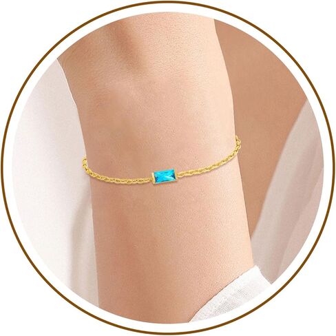 Birthstone Bracelets for Women Girls, Dainty 18K Gold Plated Non Tarnish Trendy Simple Cubic Zircon Adjustable Bracelet Jewelry Gifts for Her Mom Wife Girlfriend (November(Citrine)) in Kuwait