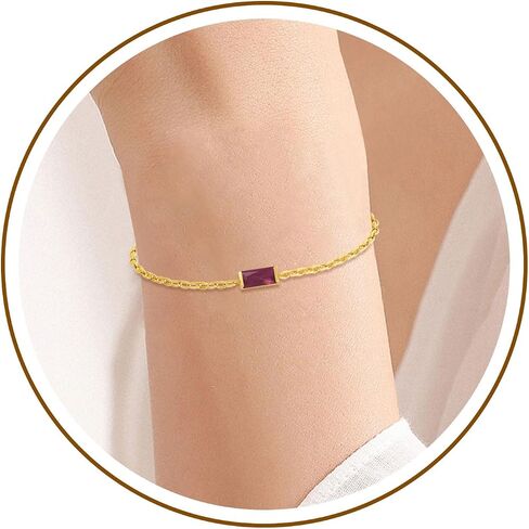 Birthstone Bracelets for Women Girls, Dainty 18K Gold Plated Non Tarnish Trendy Simple Cubic Zircon Adjustable Bracelet Jewelry Gifts for Her Mom Wife Girlfriend (November(Citrine)) in Saudi Arabia
