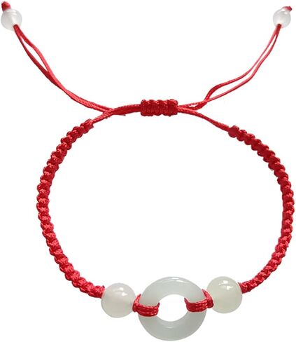 Lucky Buckle Bracelet: Adjustable Bracelet for Protection, Friendship, Men's Bracelet, Perfect Couples, Best Friend Bracelet, Bracelets for Mens Womens Amulet Gifts, Jade Peace Buckle Bracelet (Red) in Saudi Arabia
