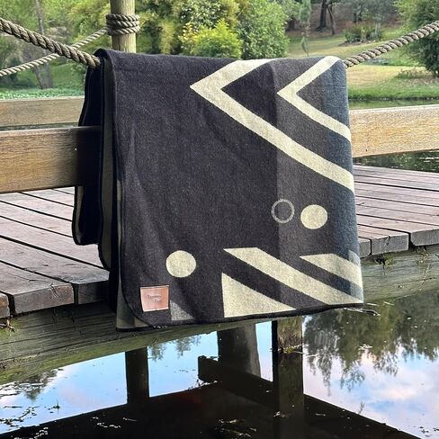 Tommy Lion - Alpaca Wool Blanket 80"x90", Hypoallergenic, Soft, Lightweight, Handwoven, Queen Size. Lienzo Gray in Kuwait