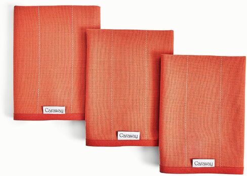 Caraway Linen Tea Towels - Reusable Dish Towels - Made from 100% Organic Cotton - Highly Absorbent & Lint-Free - Perfect for Kitchen Cleanup or Table Setting - Extra Large Size - Cream in Saudi Arabia