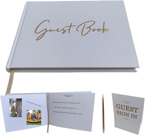 Guest Book Wedding Reception with Pen 9"x7.2" Hardcover Guestbook for Wedding, Baby Shower, Bridal Shower, Graduation Party, 100 Pages Guest Sign in Book (Rose Gold) in Saudi Arabia