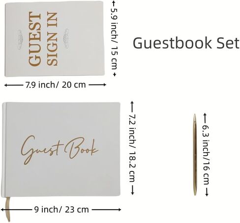 Guest Book Wedding Reception with Pen 9"x7.2" Hardcover Guestbook for Wedding, Baby Shower, Bridal Shower, Graduation Party, 100 Pages Guest Sign in Book (Rose Gold) in Saudi Arabia