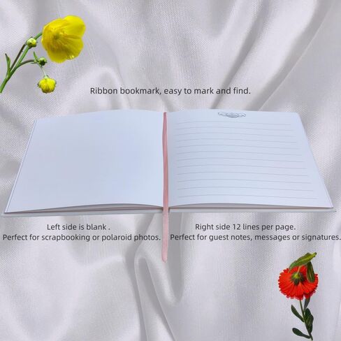 Guest Book Wedding Reception with Pen 9"x7.2" Hardcover Guestbook for Wedding, Baby Shower, Bridal Shower, Graduation Party, 100 Pages Guest Sign in Book (Rose Gold) in Saudi Arabia