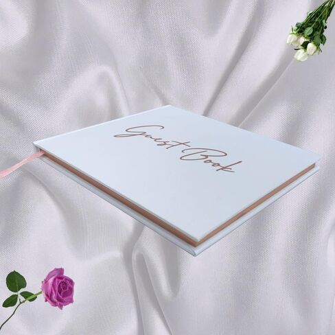 Guest Book Wedding Reception with Pen 9"x7.2" Hardcover Guestbook for Wedding, Baby Shower, Bridal Shower, Graduation Party, 100 Pages Guest Sign in Book (Rose Gold) in Saudi Arabia