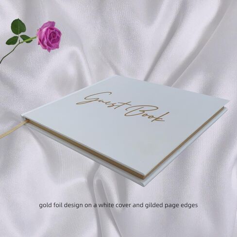 Guest Book Wedding Reception with Pen 9"x7.2" Hardcover Guestbook for Wedding, Baby Shower, Bridal Shower, Graduation Party, 100 Pages Guest Sign in Book (Rose Gold) in Saudi Arabia
