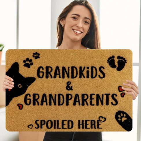 Gifts for Grandma Doormat, Grandkids Spoiled Here, Welcome Matt Outdoor, Front Door Mat Outside Entrance, Grandma & Grandpa Door Mats Grandchildren Welcome Mat, Funny Door Mats Outside, 23x15 Inches in Saudi Arabia