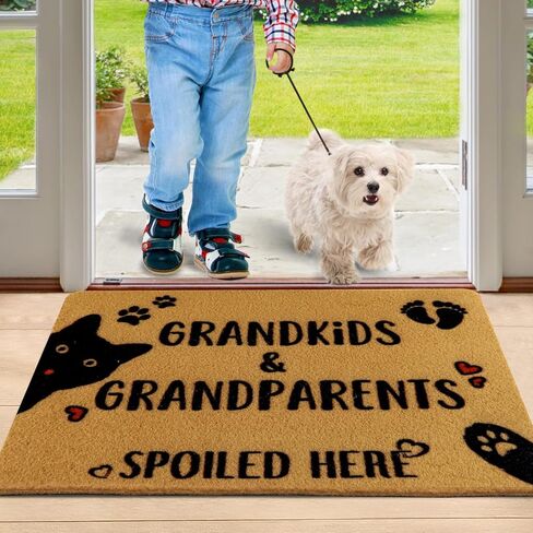 Gifts for Grandma Doormat, Grandkids Spoiled Here, Welcome Matt Outdoor, Front Door Mat Outside Entrance, Grandma & Grandpa Door Mats Grandchildren Welcome Mat, Funny Door Mats Outside, 23x15 Inches in Saudi Arabia