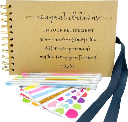 Retirement Memory Book for Coworker, Personalized Retirement Gift for Coworker Leaving Gift, Retirement Guest book for Women,Retirement Scrapbook Album Gift, Congratulations on your Retirement in Kuwait