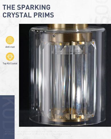 kudos Modern Crystal Bathroom Vanity Light, Brushed Gold Bathroom Light Fixture Over Mirror 3 Light,Bathroom Lighting Fixture,3000K/4000K/5000K Adjustable,KDVL08-GD-3 in Saudi Arabia