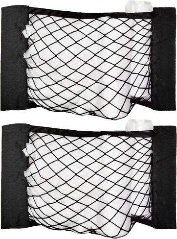 Plastic Bag Holder Grocery Bag Organizer, Trash Bag, Garbage Bag, Plastic Wrap, Shopping Bag Storager Dispenser, Under Sink Cabinet Door Wall Mounted Cargo Storage Mesh Net (Large, 2pcs) in Saudi Arabia