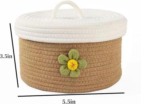 A Set of Three Large Covered Storage Baskets, Handmade Woven Fresh Style Desktop Decoration, Organizing Household Miscellaneous Items in Saudi Arabia